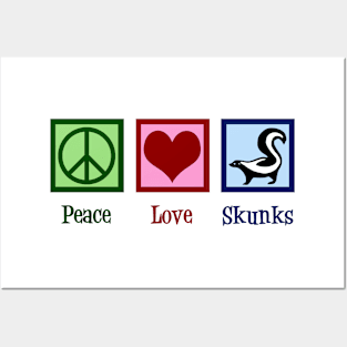 Peace Love Skunks Posters and Art